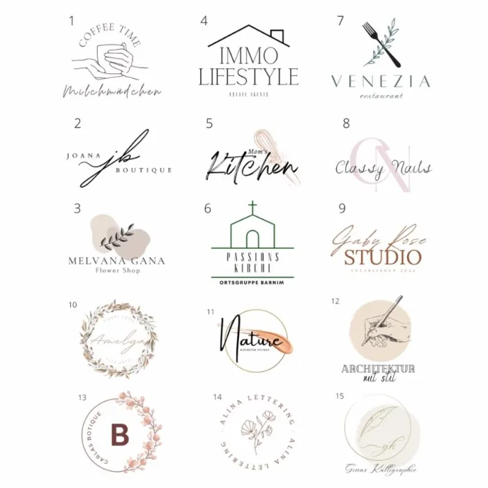 Individuelles professionelles Logo – Beispiele für maßgeschneiderte Logo-Designs für Unternehmen und Marken.
