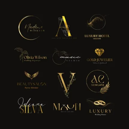 Individuelles professionelles Logo Vergoldet – Beispiele für maßgeschneiderte, vergoldete Logo-Designs für Unternehmen und Marken.