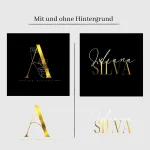Individuelles professionelles Logo Vergoldet – Beispiele für maßgeschneiderte, vergoldete Logo-Designs mit und ohne Hintergrund.