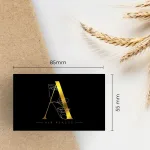 Visitenkarte Gold – Maßgeschneidertes Design mit präzisen Abmessungen (85x55 mm)