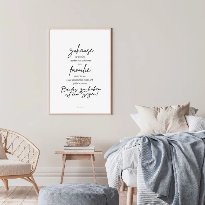 Familie Zuhause Poster - Stilvolle Wanddekoration für Ihr Zuhause