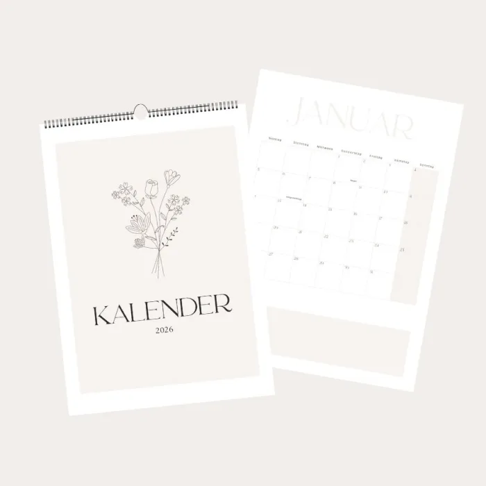"Kalender 2026" – praktischer Jahresplaner mit Notizbereich für Termine & Ideen Kalender 2026 mit Planerfunktion und Notizfeld – übersichtliches Design
