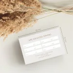 Helle Business-Terminkarte mit Größenangaben – cleanes Design