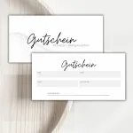 Anpassbarer Gutschein – Vorder- und Rückseite im eleganten DesignAnpassbarer Gutschein – Vorder- und Rückseite im eleganten Design