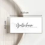 Anpassbarer Gutschein mit Maßangaben – Größenübersicht im Detail