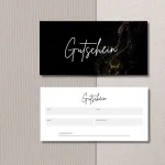 Anpassbarer Gutschein – Vorder- und Rückseite im schlichten Design