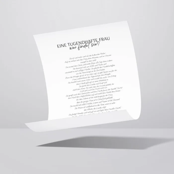 Poster “Eine tugendhafte Frau” – Sprüche 31 – Bild 3