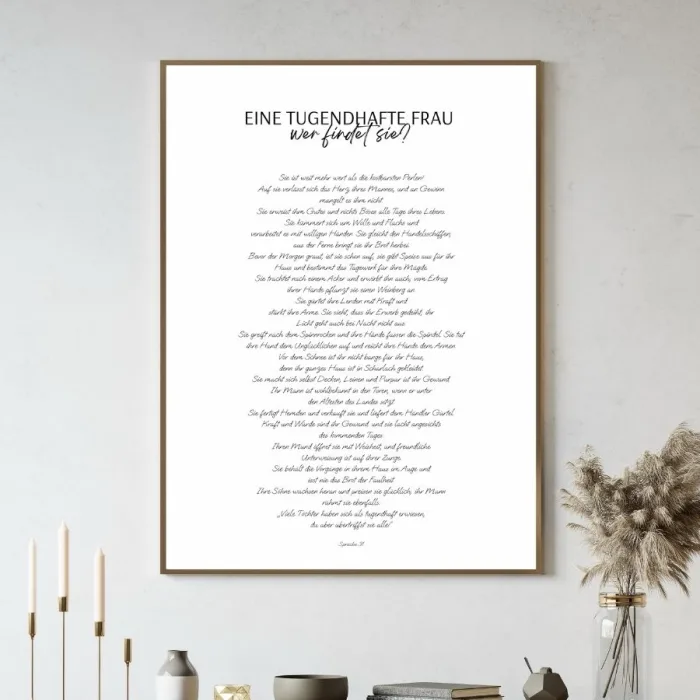 Poster “Eine tugendhafte Frau” – Sprüche 31 – Bild 5